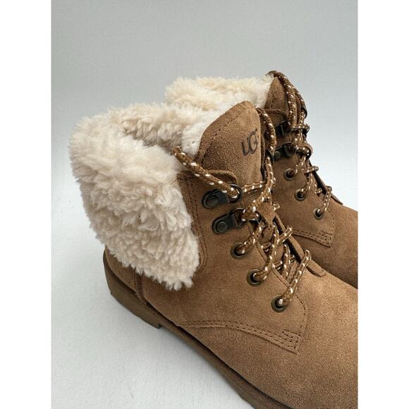 Ugg ROMELY HERITAGE LACE Women's NEW Boot Brown US Size 6 Medium NIB - Picture 3 of 11